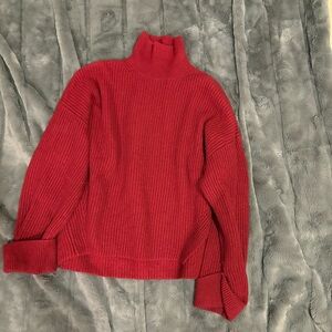 & Other Stories Vibrant Red Turtleneck Sweater